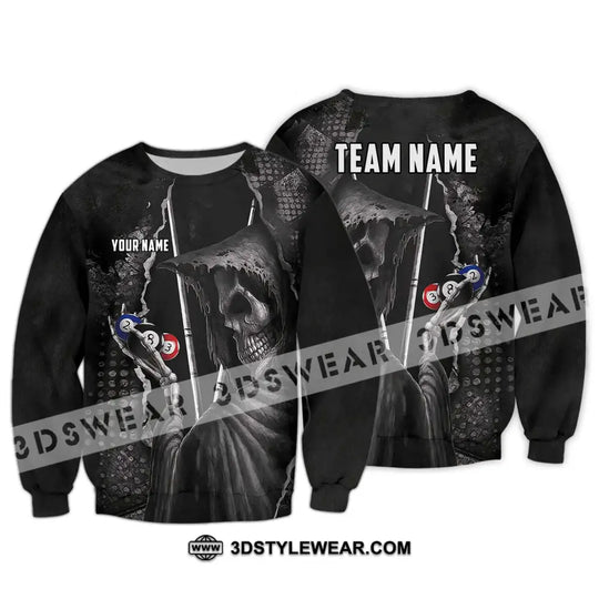 Unisex Shirt - Custom Name Black Death Sport Shirt Billiard style option 4