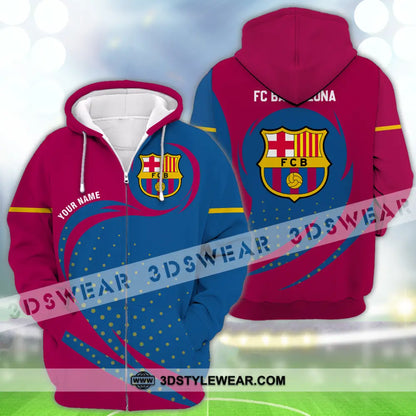 Unisex Shirt - Custom Name Blaugrana Zipper Hoodie / S T-Shirt