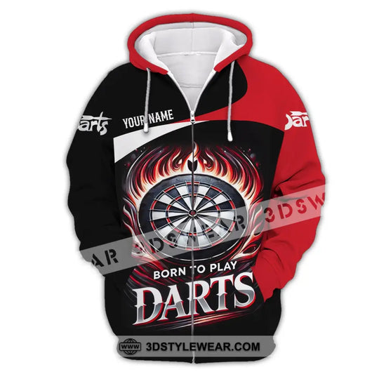 Unisex Shirt - Custom Name Born To Play Dart Shirt style option 3