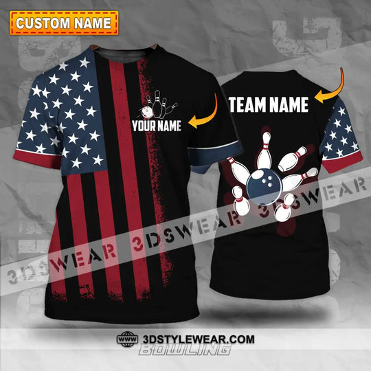 Unisex Shirt - Custom Name Bowling America Shirt style option 1