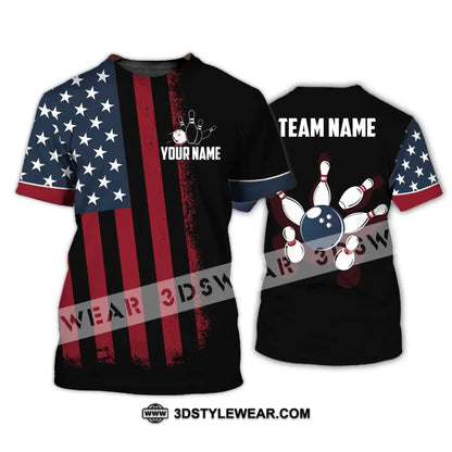 Unisex Shirt - Custom Name Bowling America T-Shirt / S T-Shirt