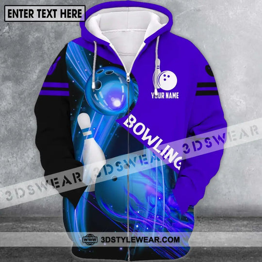 Unisex Shirt - Custom Name Shirt - Bowling Ball Blue Shirt style option 3