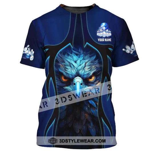 Unisex Shirt - Custom Name Shirt - Bowling Blue Eagle style option 2