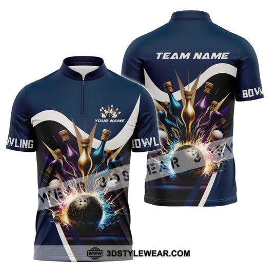 Unisex Shirt - Custom Name Bowling Dark Color Pins Shirt style option 3