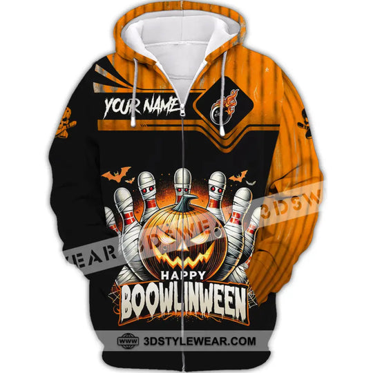 Unisex Shirt, Custom Name Bowling Halloween Shirt, Halloween Polo Long Sleeve Shirt, Halloween Gift style option 3