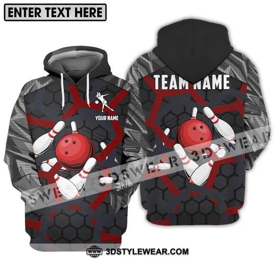 Unisex Shirt - Custom Name Bowling Lover Shirt, Red Ball style option 3
