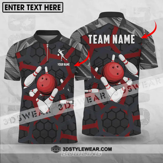 Unisex Shirt - Custom Name Bowling Lover Shirt, Red Ball style option 1