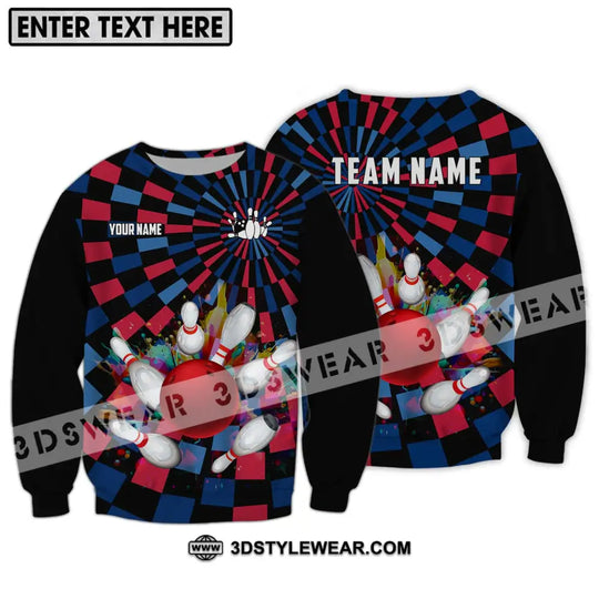 Unisex Shirt - Custom Name Bowling Lover Shirt, Retro Bowling style option 4