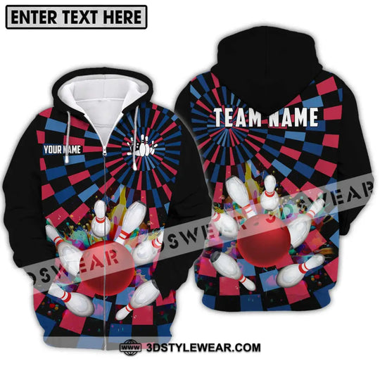 Unisex Shirt - Custom Name Bowling Lover Shirt, Retro Bowling style option 2