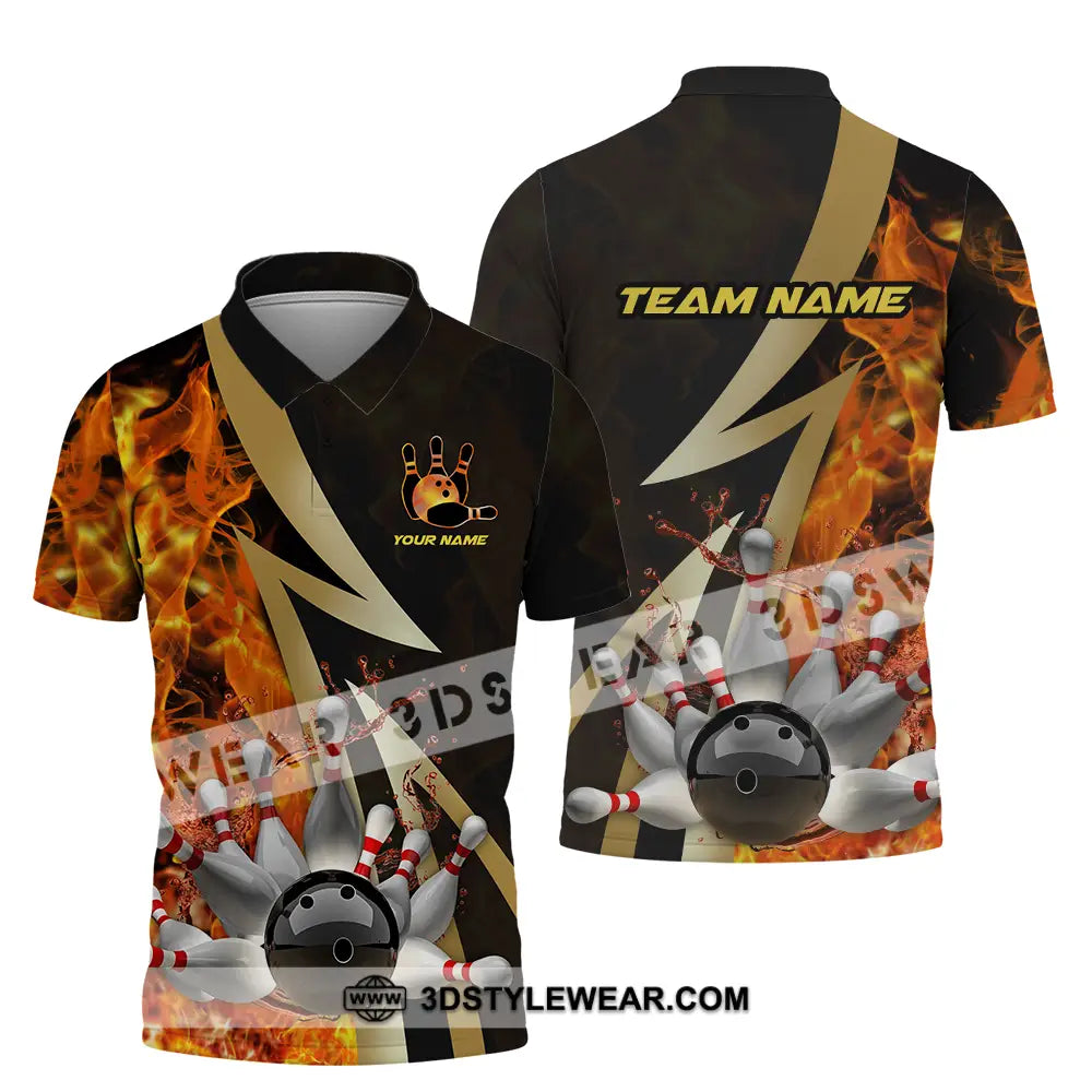 Unisex Shirt - Custom Name Bowling Player Polo / S T-Shirt