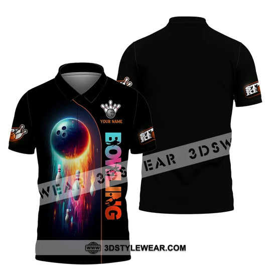 Unisex Shirt, Custom Name Bowling Polo Shirt, Bowling Club Uniform, Bowling T-Shirt style option 4