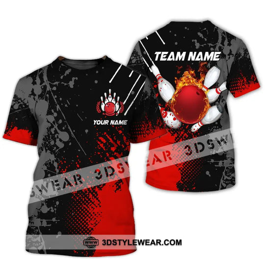 Unisex Shirt, Custom Name Bowling Polo Shirt, Bowling Fire T-Shirt, Bowling Hoodie Long Sleeve Shirt style option 3