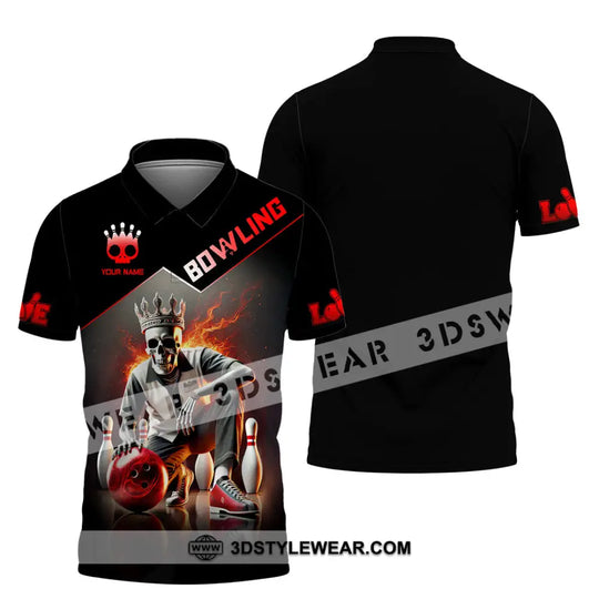Unisex Shirt, Custom Name Bowling Shirt, Bowling Polo Long Sleeve Shirt style option 4