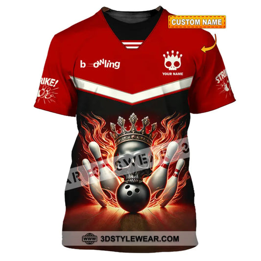 Unisex Shirt Custom Name Bowling Shirt Bowling Polo Long Sleeve Bowling T-Shirt T-shirt