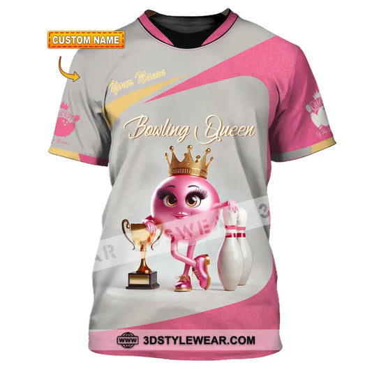 Unisex Shirt Custom Name Bowling Shirt Bowling Polo Long Sleeve Bowling T-Shirt T-shirt