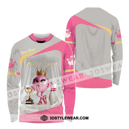 Unisex Shirt Custom Name Bowling Shirt Bowling Polo Long Sleeve Bowling T-Shirt Long Sleeve Shirt / S T-shirt