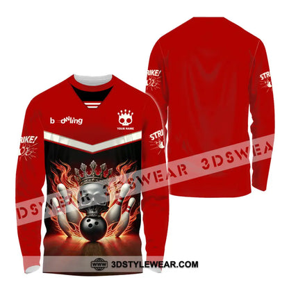 Unisex Shirt Custom Name Bowling Shirt Bowling Polo Long Sleeve Bowling T-Shirt Long Sleeve Shirt / S T-shirt