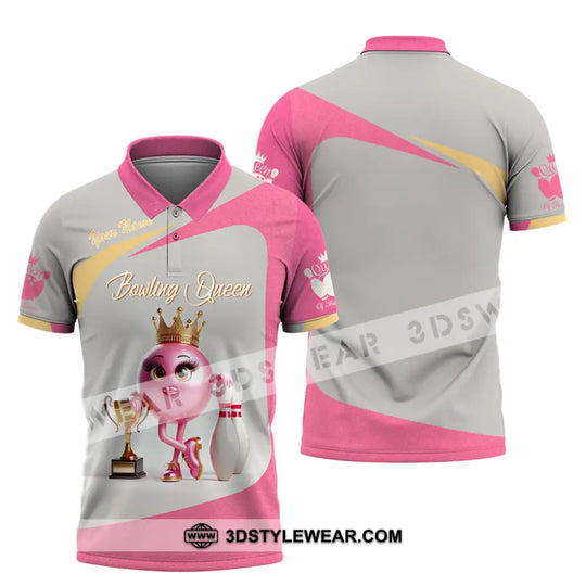 Unisex Shirt, Custom Name Bowling Shirt, Bowling Polo Long Sleeve, Bowling T-Shirt style option 4