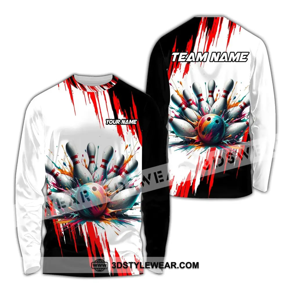 Unisex Shirt Custom Name Bowling Polo Love T-Shirt Hoodie Long Sleeve / S