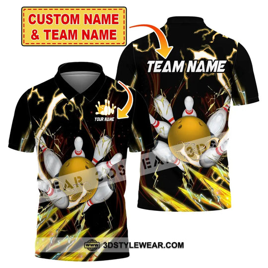 Unisex Shirt, Custom Name Bowling Polo Shirt, Bowling T-Shirt, Bowling Hoodie Long Sleeve Shirt style option 1