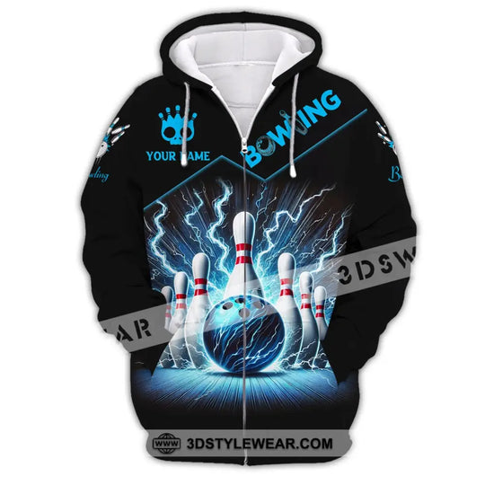 Unisex Shirt, Custom Name Bowling T-Shirt, Bowling Hoodie Long Sleeve Shirt, Bowling Team T-Shirt style option 3