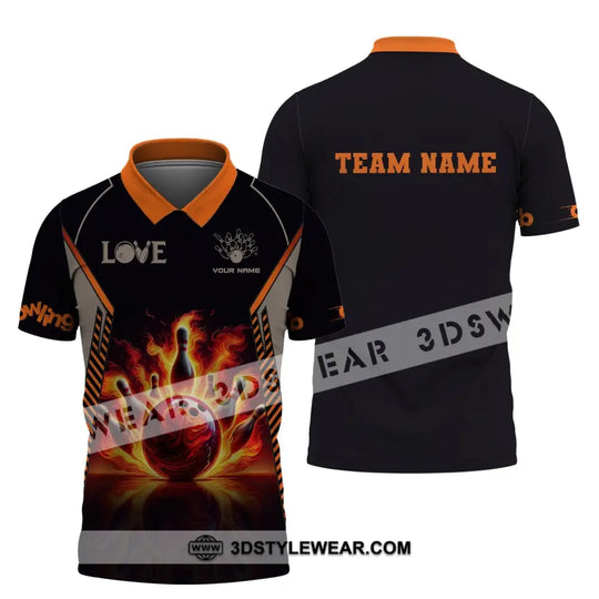 Unisex Shirt, Custom Name Bowling T-Shirt, Bowling Polo Hoodie, Bowling Lover Gift style option 4