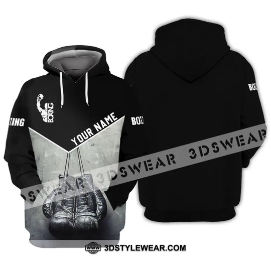 Unisex Shirt - Custom Name Shirt - Boxing Black And White Shirt style option 3