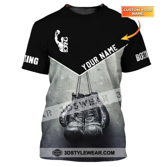 Unisex Shirt - Custom Name Shirt - Boxing Black And White Shirt style option 1