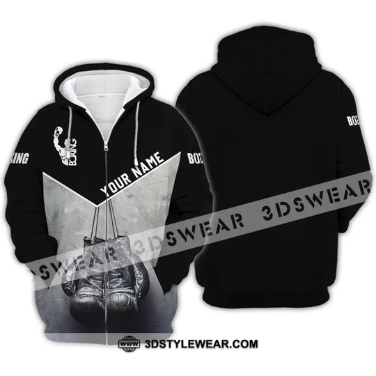 Unisex Shirt - Custom Name Shirt - Boxing Black And White Shirt style option 4