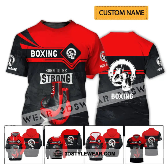 Unisex Shirt - Custom Name Shirt - Boxing Born To Be Strong style option 2