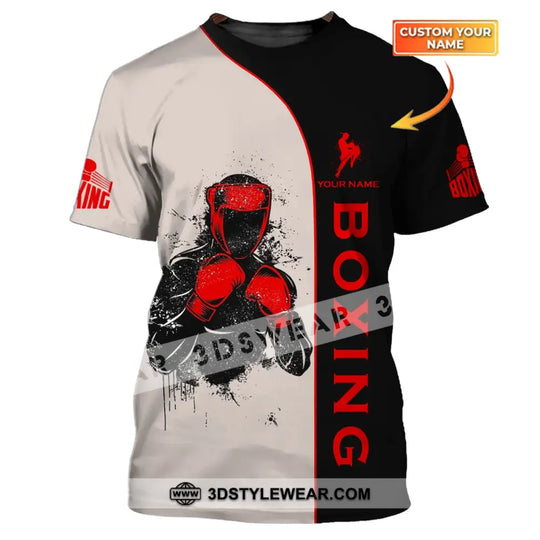 Unisex Shirt - Custom Name Boxing Shirt - Gift For Boxing Player, Custom Name 3D Unisex Shirt style option 1