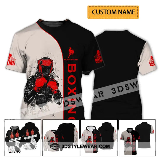 Unisex Shirt - Custom Name Boxing Shirt - Gift For Boxing Player, Custom Name 3D Unisex Shirt style option 2