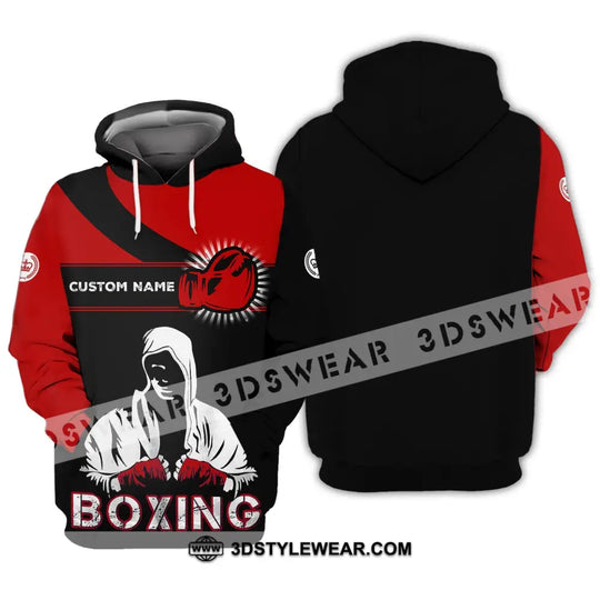 Unisex Shirt - Custom Name Boxing Shirt - Gift For Boxing Player, Black And Red Boxing Shirt style option 3