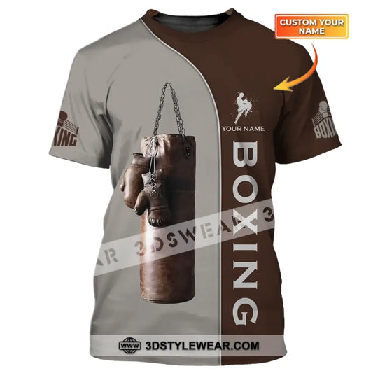 Unisex Shirt - Custom Name Boxing Shirt - Gift For Boxing Player, Retro Love Boxing Gloves style option 1