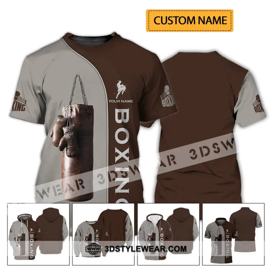 Unisex Shirt - Custom Name Boxing Shirt - Gift For Boxing Player, Retro Love Boxing Gloves style option 2