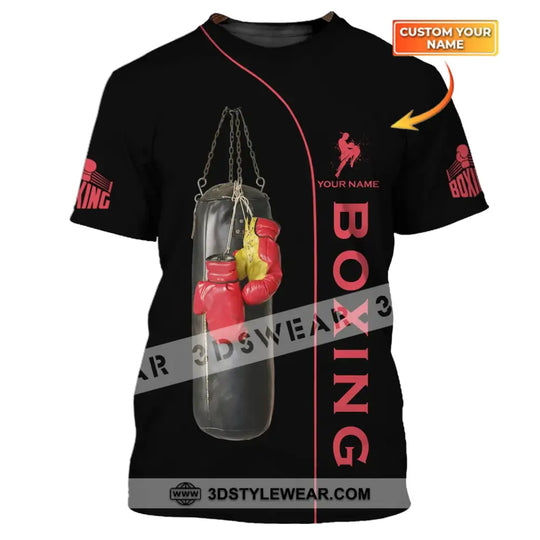Unisex Shirt - Custom Name Boxing Shirt - Gift For Boxing Player, Retro Love Kick Boxing style option 1