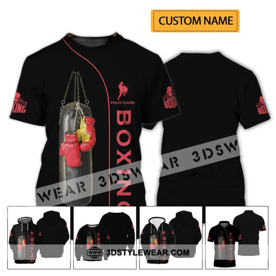 Unisex Shirt - Custom Name Boxing Shirt - Gift For Boxing Player, Retro Love Kick Boxing style option 2