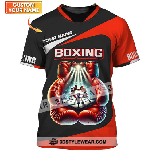Unisex Shirt - Custom Name Boxing Shirt, Boxing Gloves style option 1