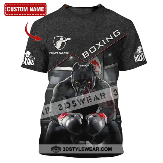 Unisex Shirt - Custom Name Boxing, Pitbull Kick Boxing Lover Shirt style option 1