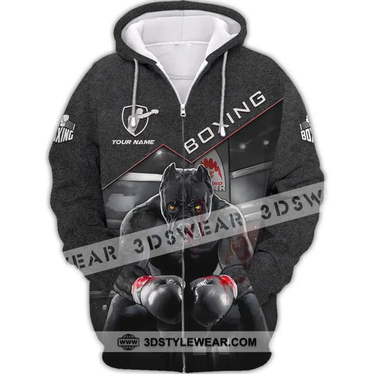 Unisex Shirt - Custom Name Boxing, Pitbull Kick Boxing Lover Shirt style option 3