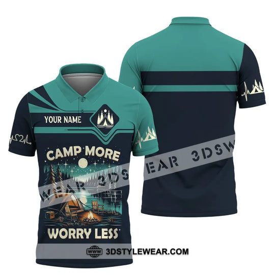 Unisex Shirt, Custom Name Camping Shirt, Camp More Worry Less, Camping Hoodie style option 4