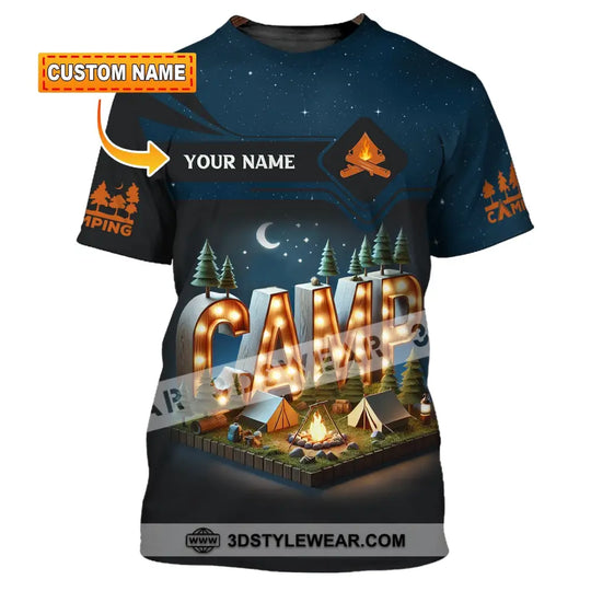 Unisex Shirt, Custom Name Camping Shirt, Gift for Camping Lover style option 1