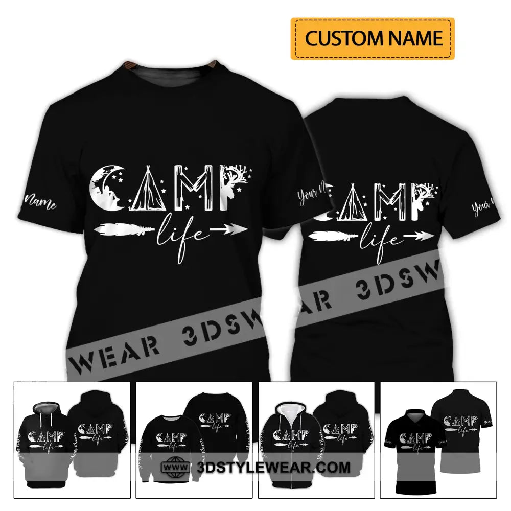 Unisex Shirt - Custom Name Shirt - Camping Shirt Camping Life Gift For Camping Lover T-shirt