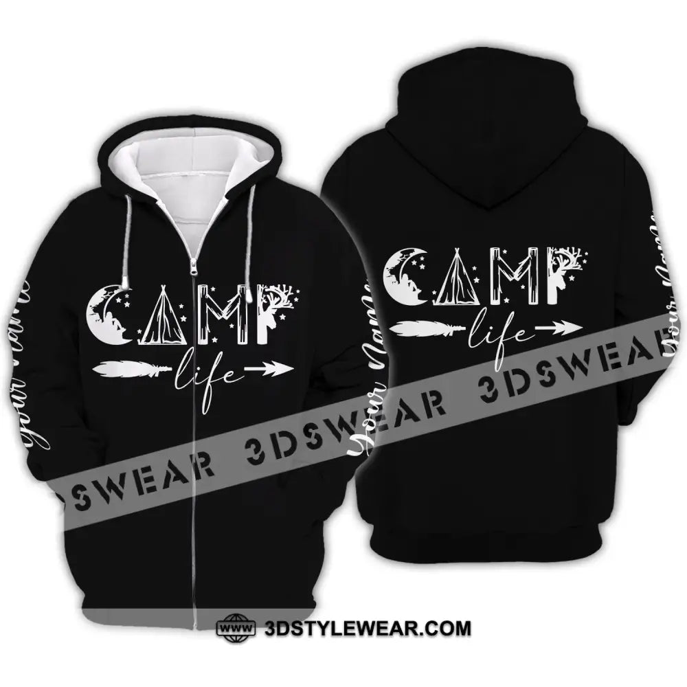 Unisex Shirt - Custom Name Shirt - Camping Shirt Camping Life Gift For Camping Lover Zipper Hoodie / S T-shirt