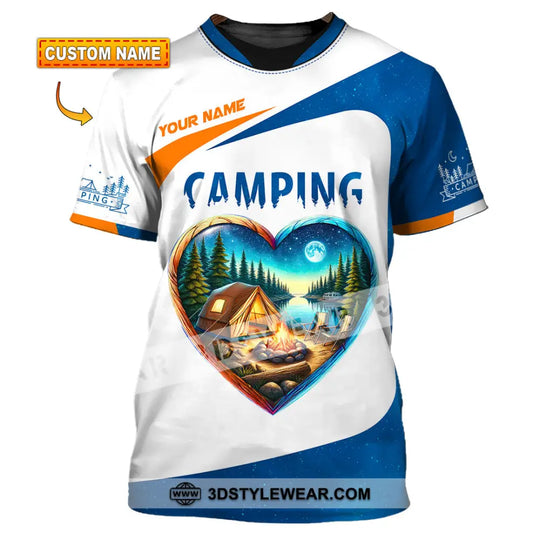 Unisex Shirt, Custom Name Camping Shirt, Camping Polo Long Sleeve, Camping Love T-Shirt style option 1