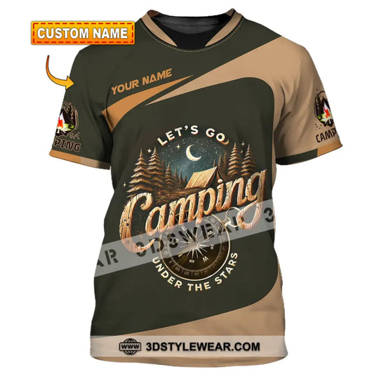 Unisex Shirt, Custom Name Camping Shirt, Camping Polo Long Sleeve, Camping Love T-Shirt style option 1