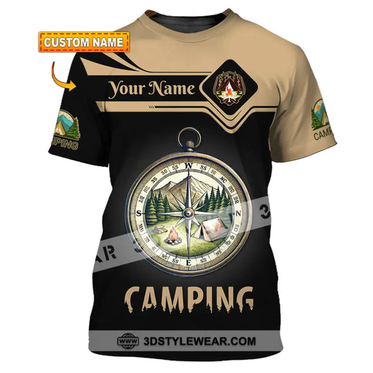 Unisex Shirt, Custom Name Camping Shirt, Camping Polo Long Sleeve, Camping Love T-Shirt style option 1