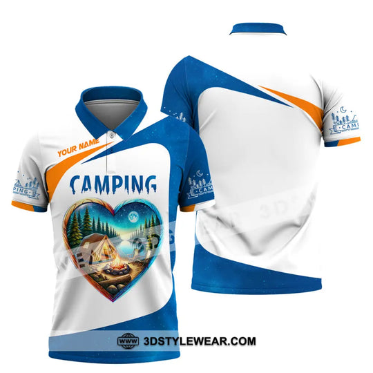 Unisex Shirt, Custom Name Camping Shirt, Camping Polo Long Sleeve, Camping Love T-Shirt style option 4