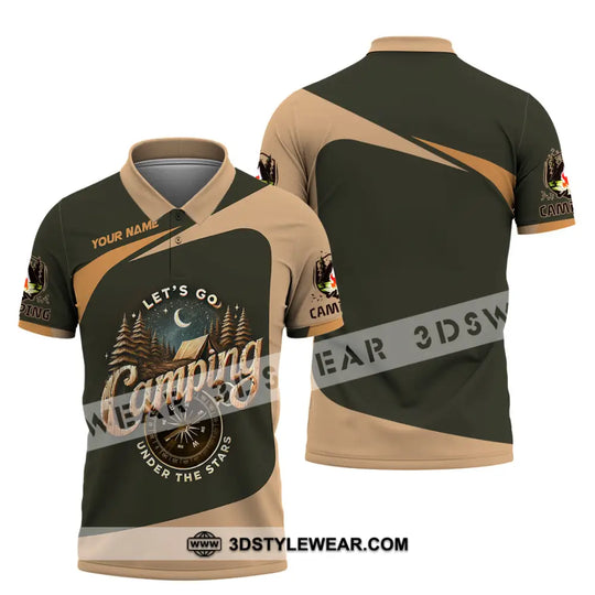 Unisex Shirt, Custom Name Camping Shirt, Camping Polo Long Sleeve, Camping Love T-Shirt style option 4