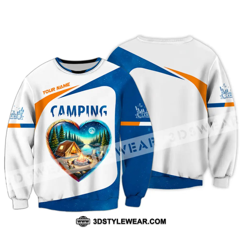 Unisex Shirt Custom Name Camping Polo Long Sleeve Love T-Shirt / S T-Shirt